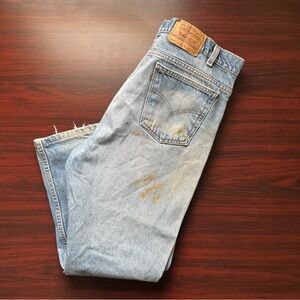 Vintage Levi’s 505 Jeans Mens Orange Tab Paper Tag Size 40x30 Distressed USA